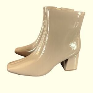 Journee Collection Journee Haylinn Boot Square Toe Shiny Taupe NEW Size 6